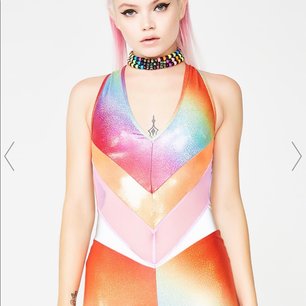 Burnt Soul Rocket Catsuit (Rainbow holographic) - Picture 2 of 4